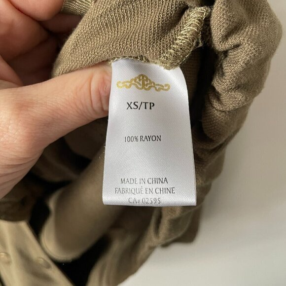 Temperance Button Front Collared Outdoor Casual Utility Jacket Olive Green XS - Picture 9 of 9